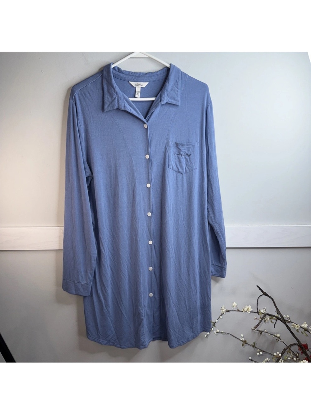 Soma Light Blue Long Button-Down Casual Shirt